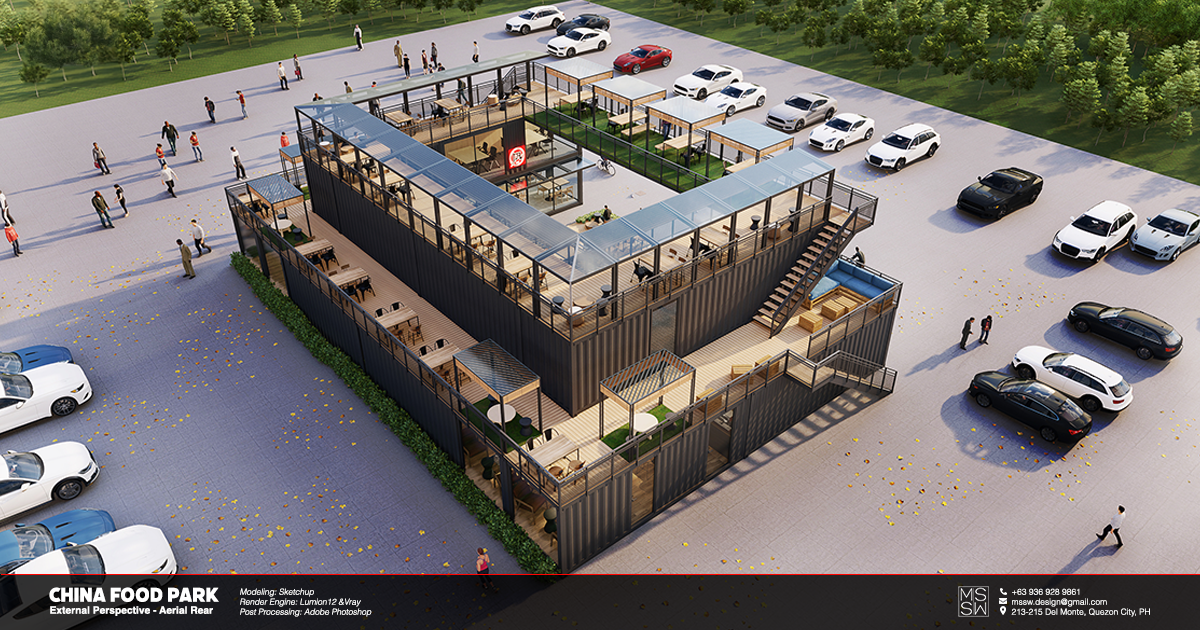 China Food ParkExternal Perspective - Aerial Rear