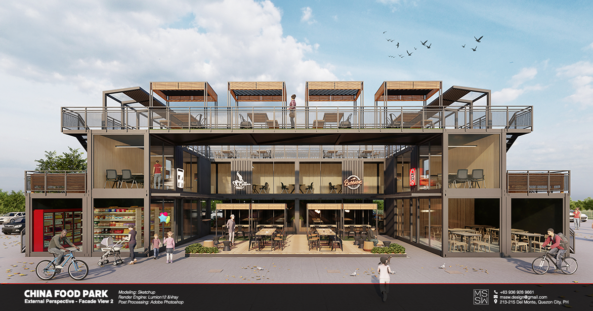 China Food ParkExternal Perspective - Facade View 2