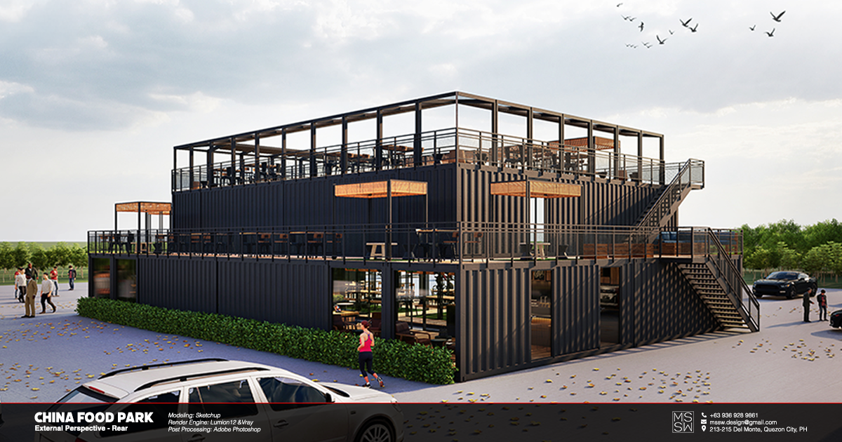 China Food ParkExternal Perspective - Rear