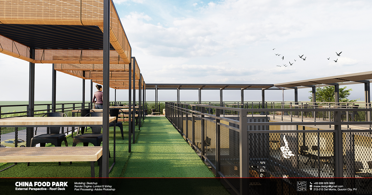 China Food ParkExternal Perspective - Roof Deck