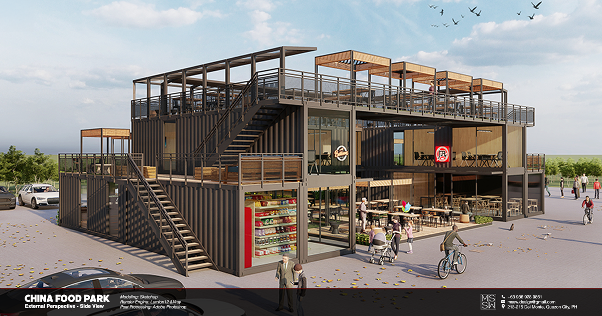 China Food ParkExternal Perspective - Side View