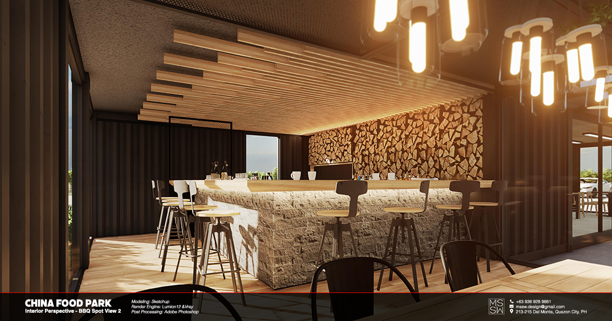 China Food ParkInterior Perspective BBQ Spot - View 2